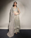 OLIVE GREEN COLOR NET FABRIC ANARKALI SHARARA