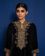 BLACK VELVET SUIT SET WITH HAND EMBROIDERY OF PURE GOLD ZARDOZI