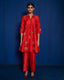 RED MOONGA FABRIC TOP AND BOTTOM SET