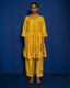 YELLOW  MOONGA FABRIC TOP AND BOTTOM SET