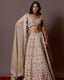 WHITE ALLOVER ZARDOZI LEHENGA SET