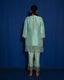 MINT GREEN KURTA AND PAJAMA WITH HAND EMBROIDERY OF ZARDOZI WITH THREAD