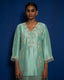 MINT GREEN KURTA AND PAJAMA WITH HAND EMBROIDERY OF ZARDOZI WITH THREAD