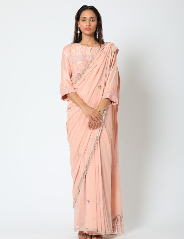 Light pink saree