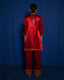 RED SUIT SET WITH HAND EMBROIDERY OF GOLD ZARDOZI WITH DORI