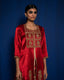 RED SUIT SET WITH HAND EMBROIDERY OF GOLD ZARDOZI WITH DORI