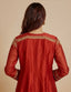 Rust Short Kurta With Tulip Dhoti
