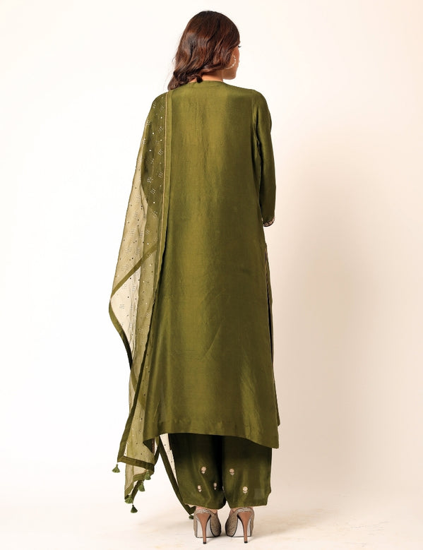 Emerald green kurta set