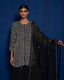 BLACK SHARARA SET WITH HAND EMBROIDERY OF ZARDOZI WITH CUTDANA,