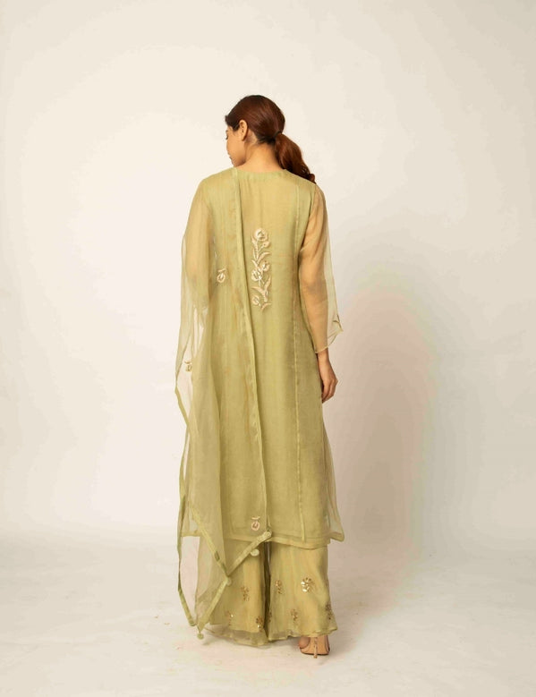 Olive green kurta set