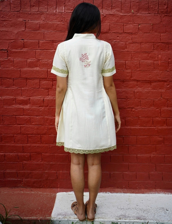 Short white dress with florals