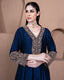 NAVY BLUE COLOR SILK ANARKALI PANTS WITH HAND EMBROIDERY