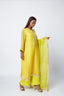 Yellow and Lime Green Kota Suit with Dupatta