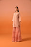 Pink Kurta and Sharara Set with Threadwork and Moti Embroidery